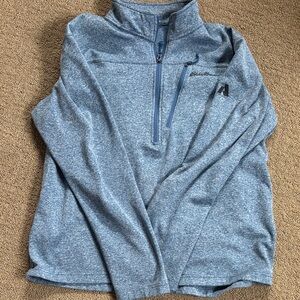 Eddie Bauer Men's Heathered Blue Zip-Up Sweater